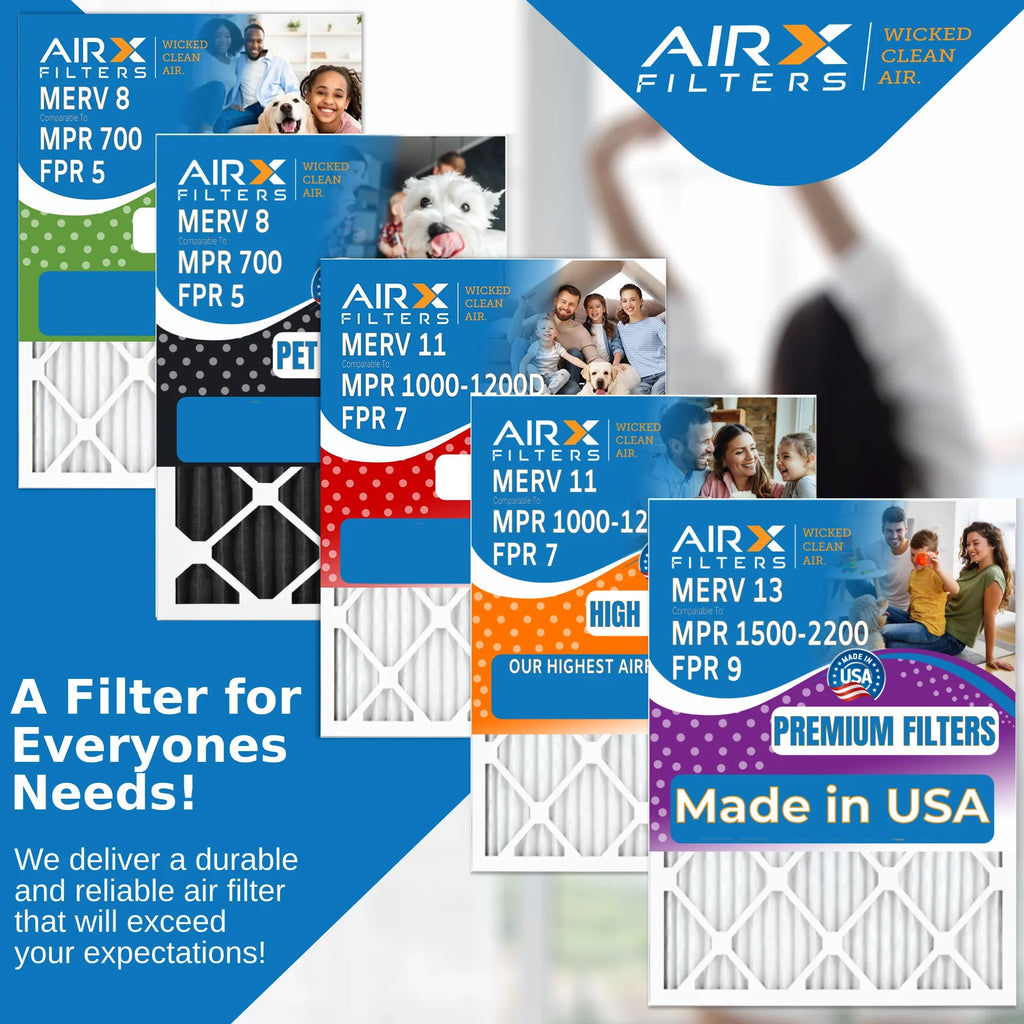 6 Pack. 12x12x1 Air Filter Odor Eliminator Carbon Filter MERV 8 Comparable to MPR 700 & FPR 5 AC HVAC Premium USA Made 12x12x1 Furnace Filters by AIRX FILTERS WICKED CLEAN AIR