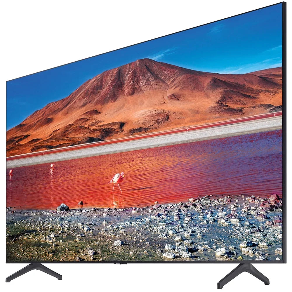 UN58TU7000 58-inch 4K Ultra HD Smart LED TV (2020 Model) 360 Design Bundle with TaskRabbit Installation Services + Deco Gear Wall Mount + HDMI Cables + Surge Adapter