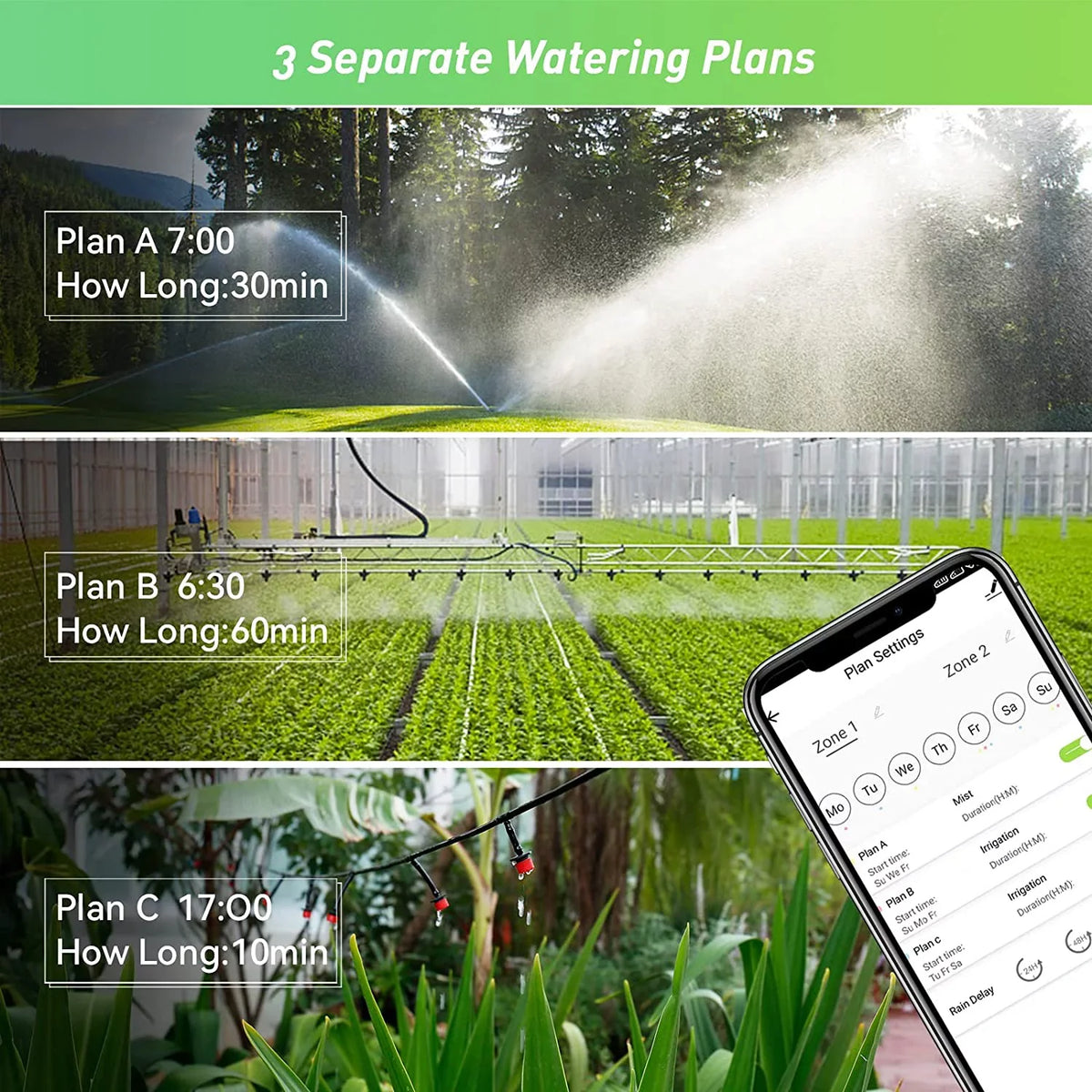 RAINPOINT WiFi Sprinkler Timer 2 Outlets liquid Timer, Smart Hose Timer, 2-Zone Watering System Irrigation Valve Controller with Wi-Fi Hub Socket, Automatic Rain Delay, Voice Control, for Garden Lawn