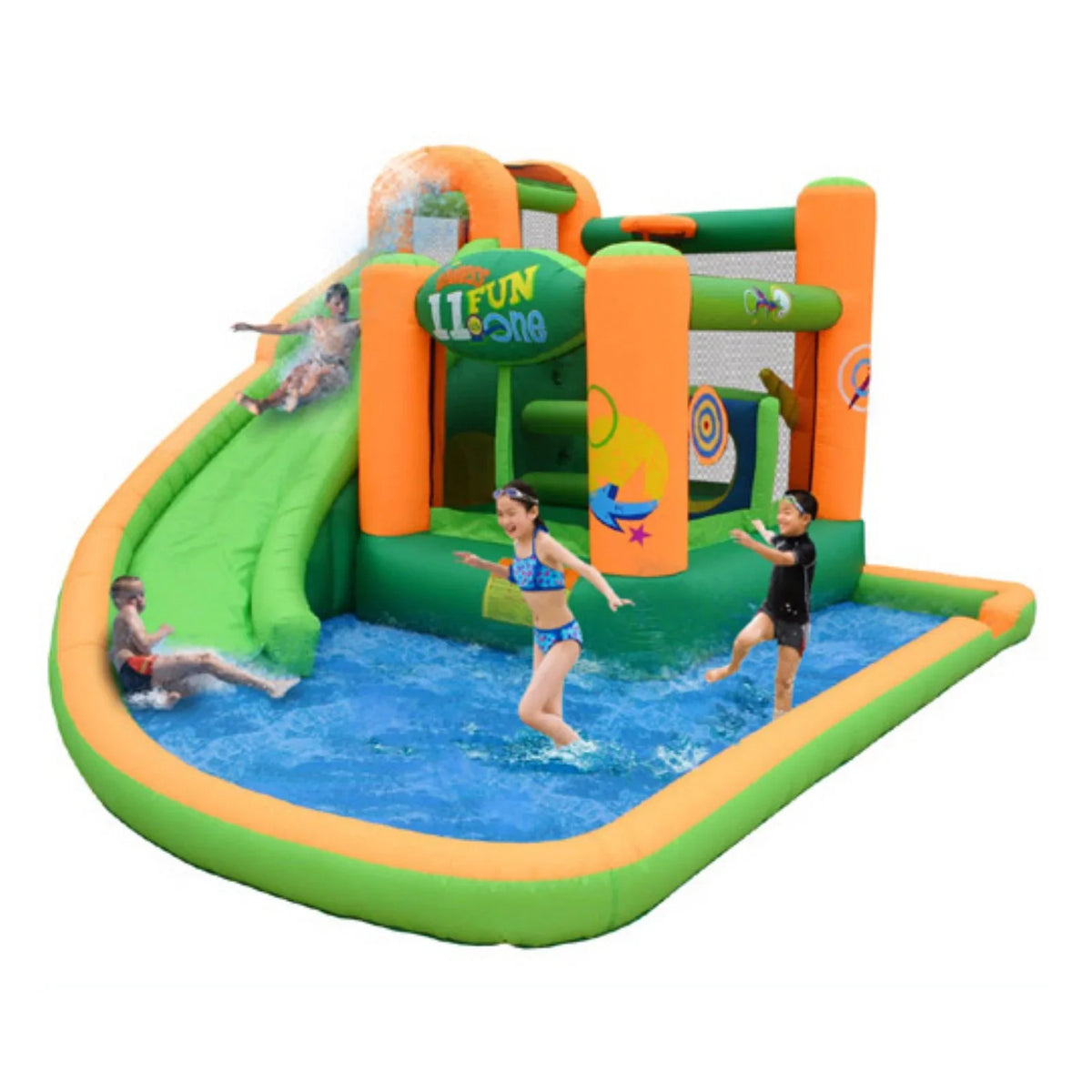 Kidwise Endless Fun 11 in 1 Inflatable Bounce House and moisture Slide Combo