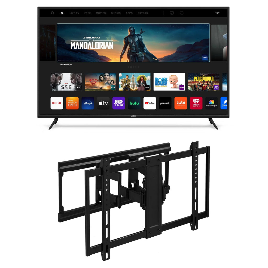 Ultra-Slim Full Motion TV Wall Mount, 50"-86". VIZIO 65" V655-J 4K TV with a  onn