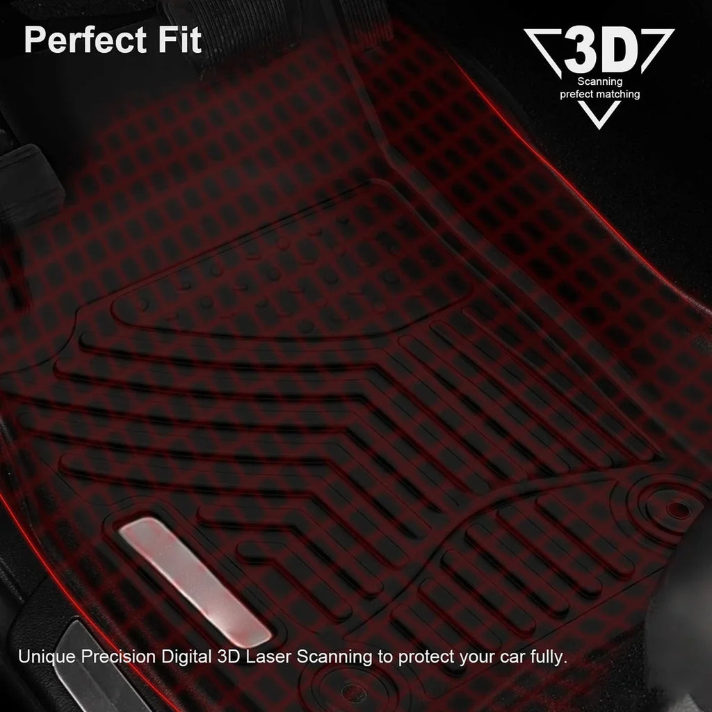 Ledkingdomus TPE Rubber Front & Rear for 2016-2021 Durango/Grand Cherokee /2022 Jeep Grand Cherokee Floor Mats Set, All-climate Protection