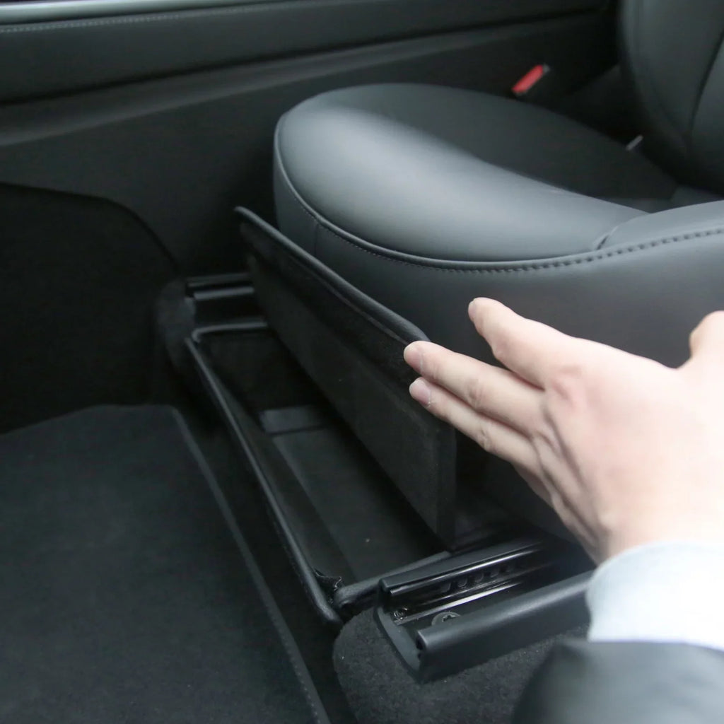 OWSOO Under Seats Storage Box Auto Modification Parts Vehicle Storage Box Folding Storage Box Car Modification Interior Accessories suitable With Model Y