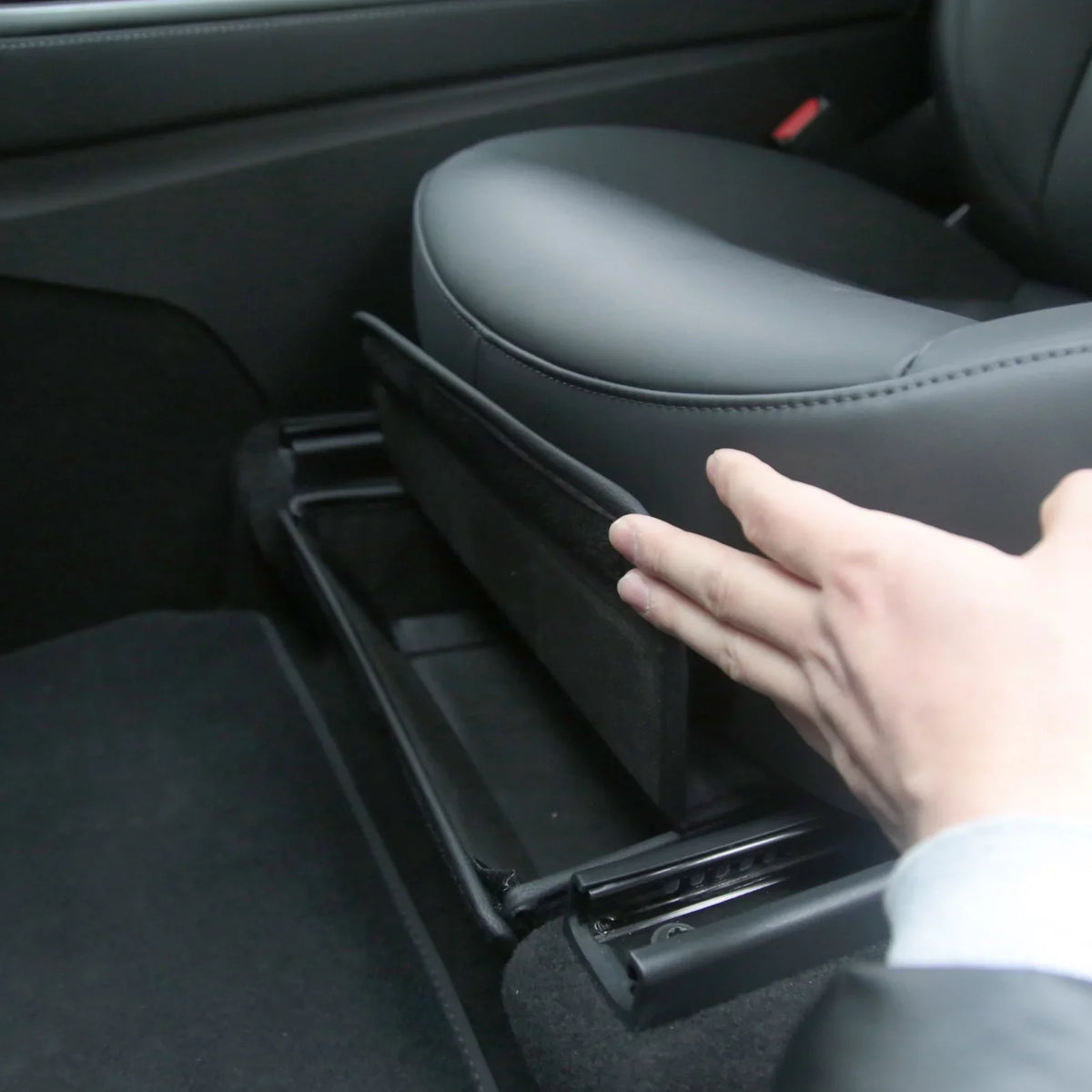 OWSOO Under Seats Storage Box Auto Modification Parts Vehicle Storage Box Folding Storage Box Car Modification Interior Accessories suitable With Model Y