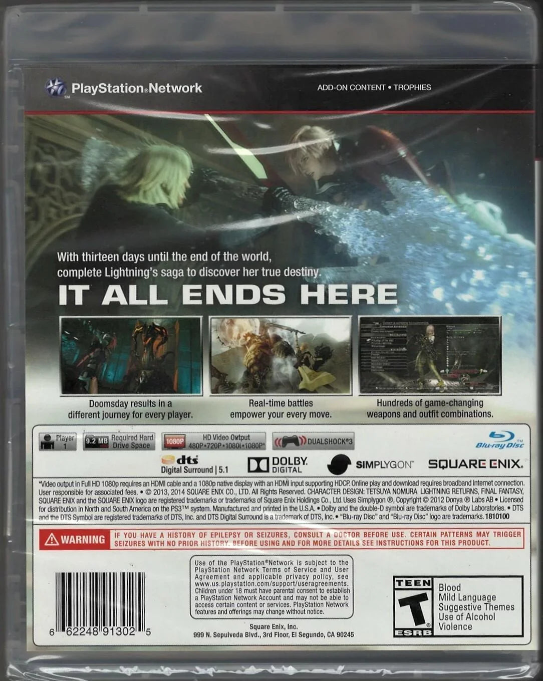 Final Fantasy XIII: Lightning Returns PS3 (Brand New Factory Sealed US Version)