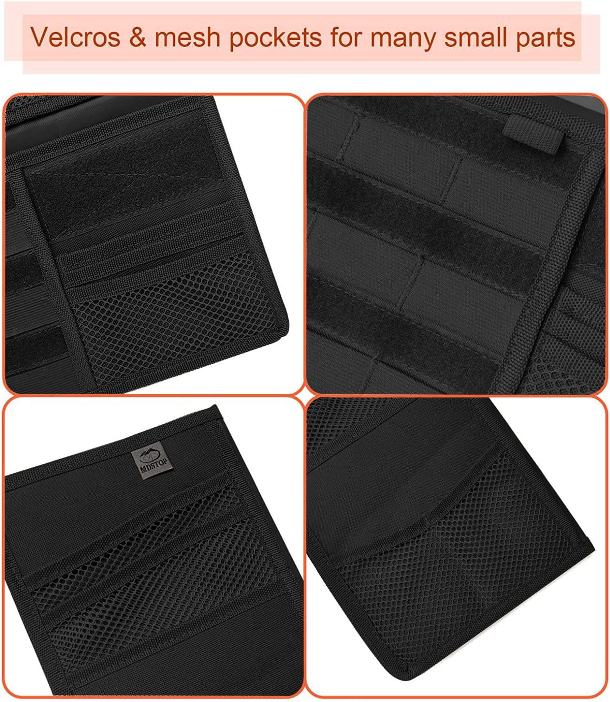 MDSTOP Molle Visor Panel Organizer Tactical Webbing matching Vehicle Sun Visor shield Car Sunshade Storage Holder Pouch Fits for Cars, Trucks, Suvs, Pickups (Black, 7"x12")