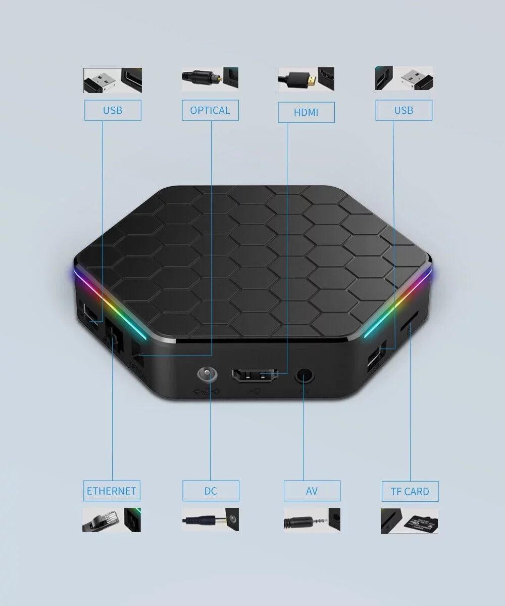 JahyShow Upgraded T95Z Plus TV Box - Smart Android 12.0, 6K HD Stream Player, 4+128G