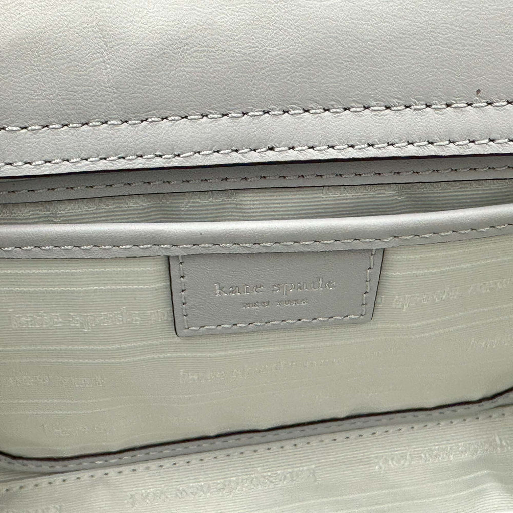 Kate Spade Sam Icon Crystal Embellished Fabric Mini Tote - Platinum Grey
