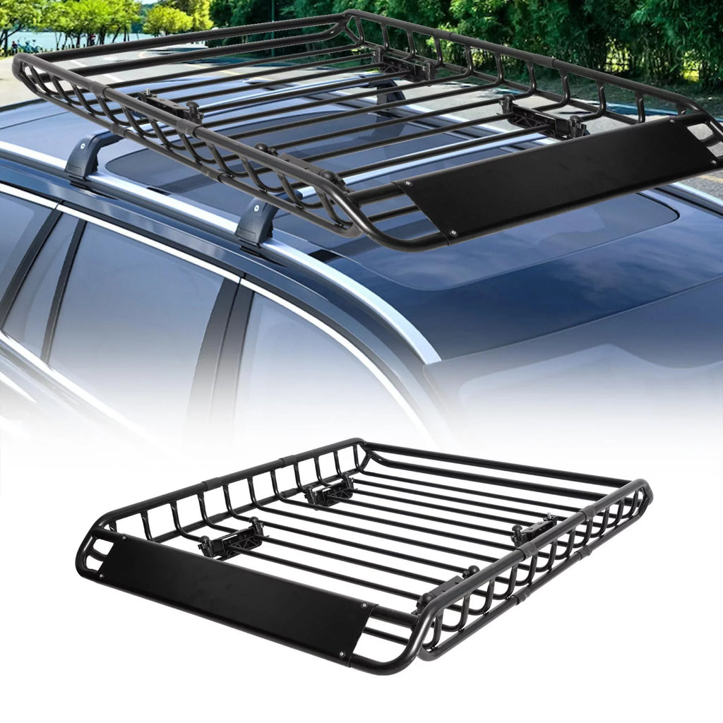45" x 36" Universal Roof Rack Basket Heavy Duty Rooftop Cargo Rack, 150 lbs Cargo Carrier for Top of Vehicle for SUV, Truck, & Car Luggage Holder, Black