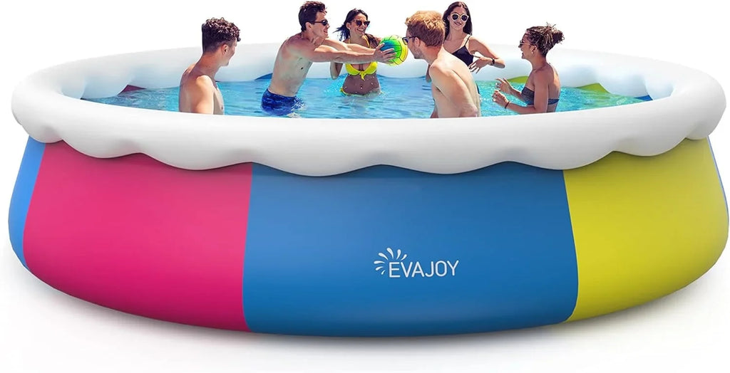 Track 7 15ft *35in Inflatable Swimming Pool Include Filter Pump, Ground Cloth and protector, Blue