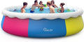 Track 7 15ft *35in Inflatable Swimming Pool Include Filter Pump, Ground Cloth and protector, Blue