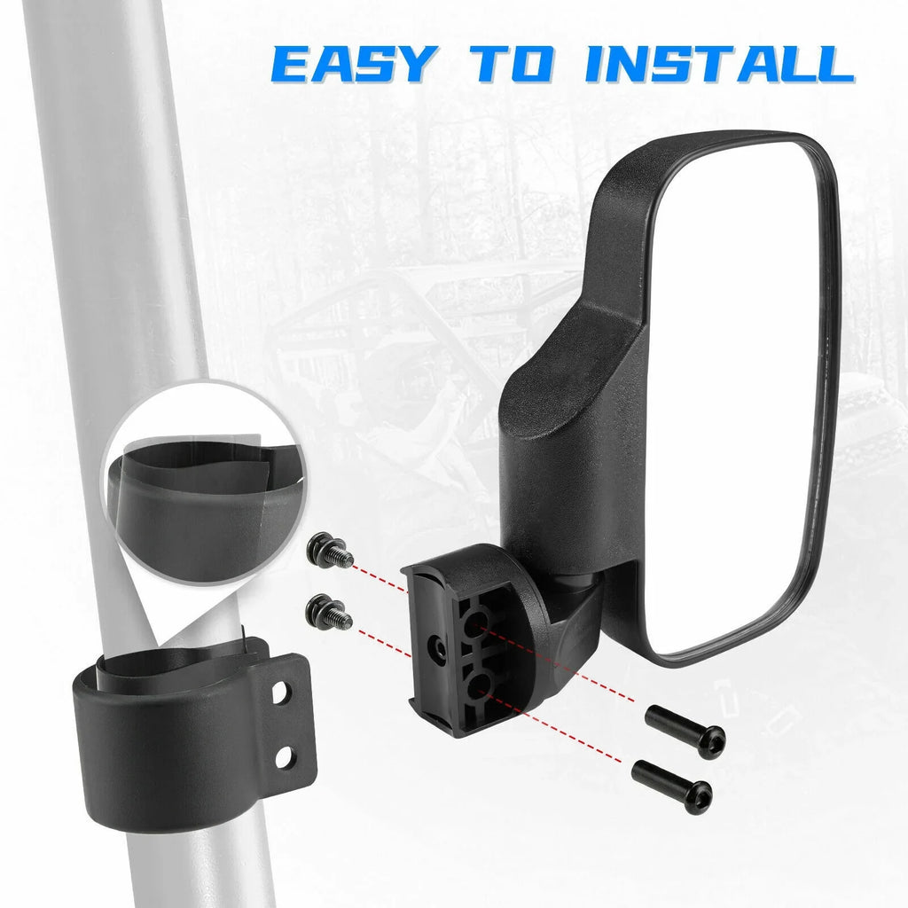 UTV Rear View Mirrors Set 1.75"-2" Bar Clamp Center Mirrors matching with Polaris RZR 900 1000 Can-Am X3