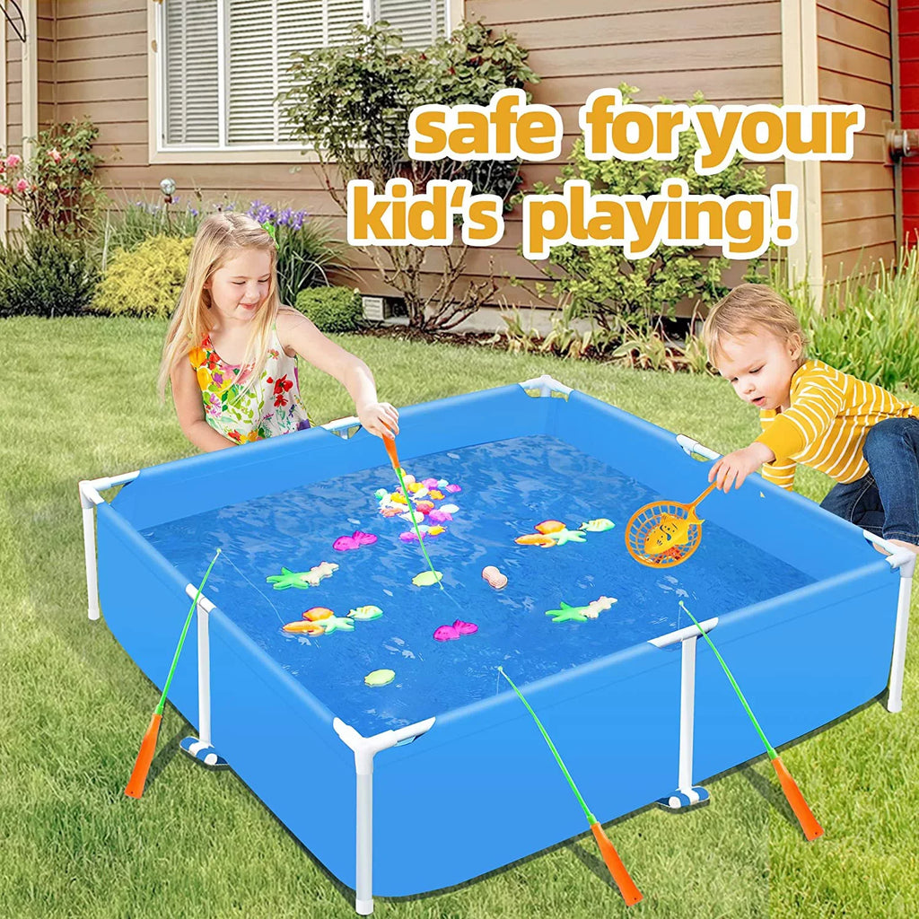 COVERONICS 59x59 Metal Frame Pool Summer - COVERONICS Swimming Pool for Summer moisture Play, Outdoor Indoor Pool Ball/Sand Pit for Backyard Party
