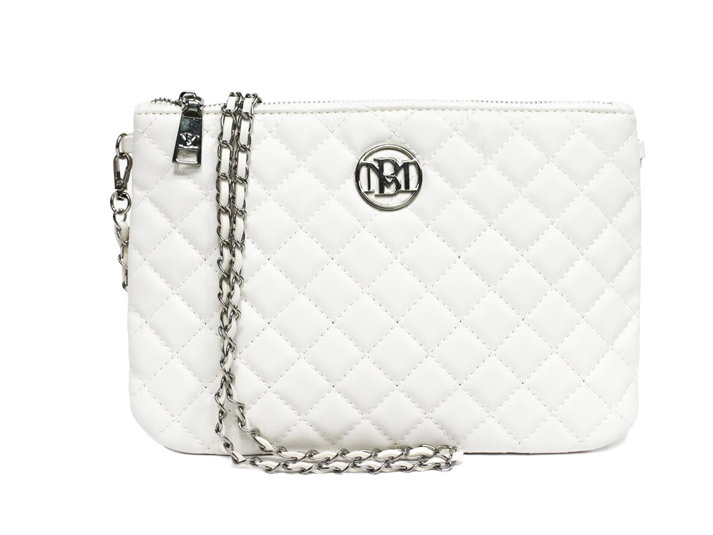 Badgley Mischka Off-White Wallet Size Body Bag