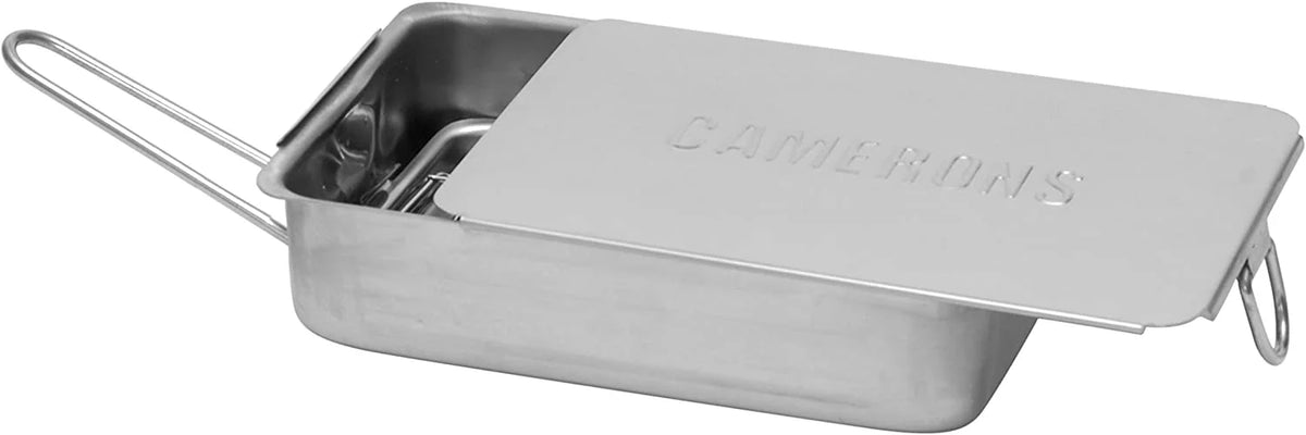 Stovetop Smoker - Gourmet Mini (7” x 11” x 3.5”) Stainless Steel Smoking Box with Wood Chip Sample - Works Over Any Heat Source, Indoor or Outdoor