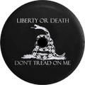 2018 2019 Wrangler JL Backup Camera Liberty or Death Don't Tread on Me Snake Brushed Steel Spare Tire wrap for Jeep RV 32 Inch