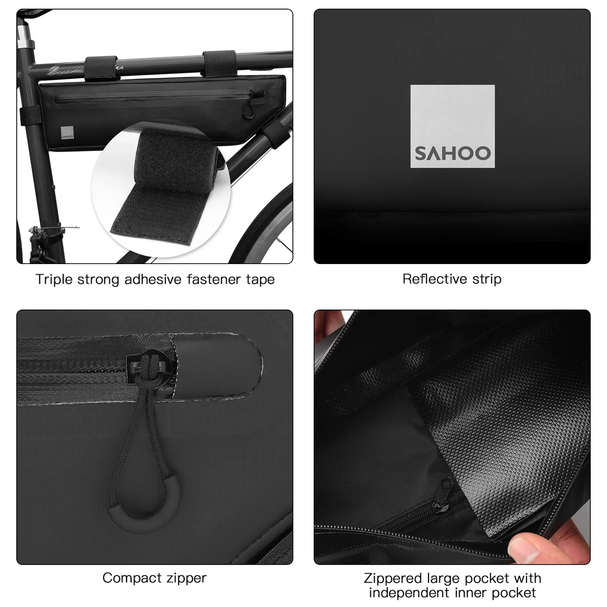 SAHOO Bike Pack,Tube Frame Road Bike Pouch Bike Under Tube Waterproof Bike Frame M Road Frame  MTB