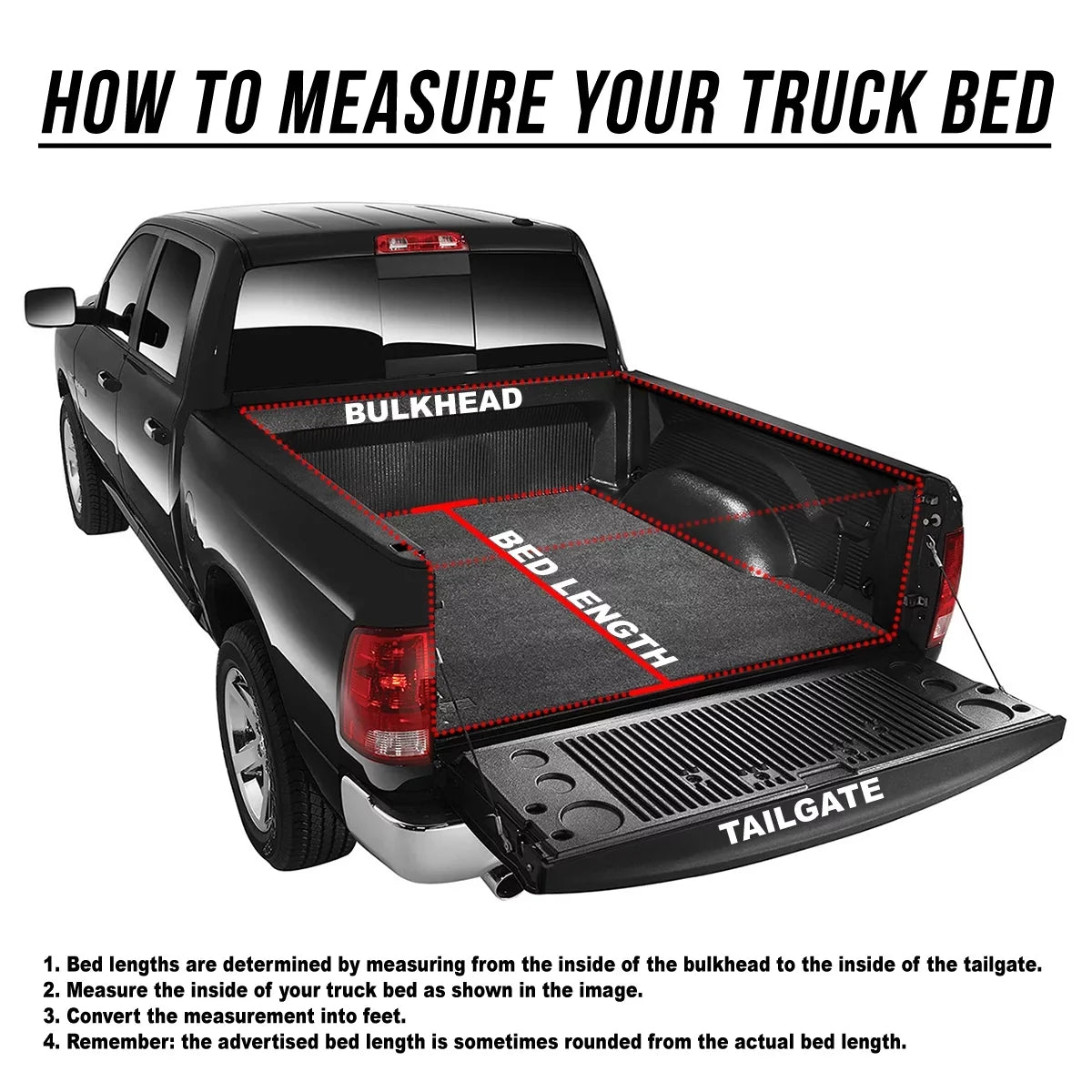 DNA Motoring TTC-TRISOFT-057 For 2014 to 2019  Tundra 6.5' Bed Fleetside Adjustable Tri -Fold Soft Top Trunk Tonneau protector 15 16 17 18