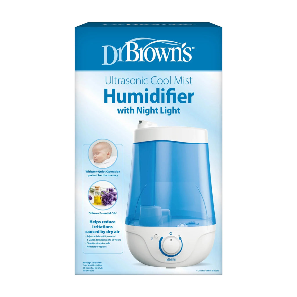 Brown's Cool Mist Ultrasonic Humidifier for Baby with Optional Diffuser and Night Light, Nursery. Dr