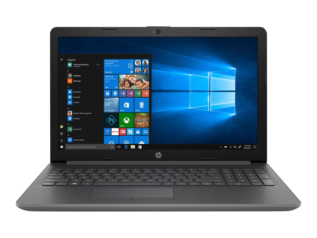 Laptop 15-db0007ca - AMD Ryzen 3 2200U / 2.5 GHz - Win 10 Home 64-bit - Radeon Vega 3 - 8 GB RAM - 1 TB HDD - 15.6" touchscreen 1366 x 768 (HD) - Wi-Fi 5 - ash silver keyboard frame, smoke gray (protector and base), maglia pattern with vertical brushi