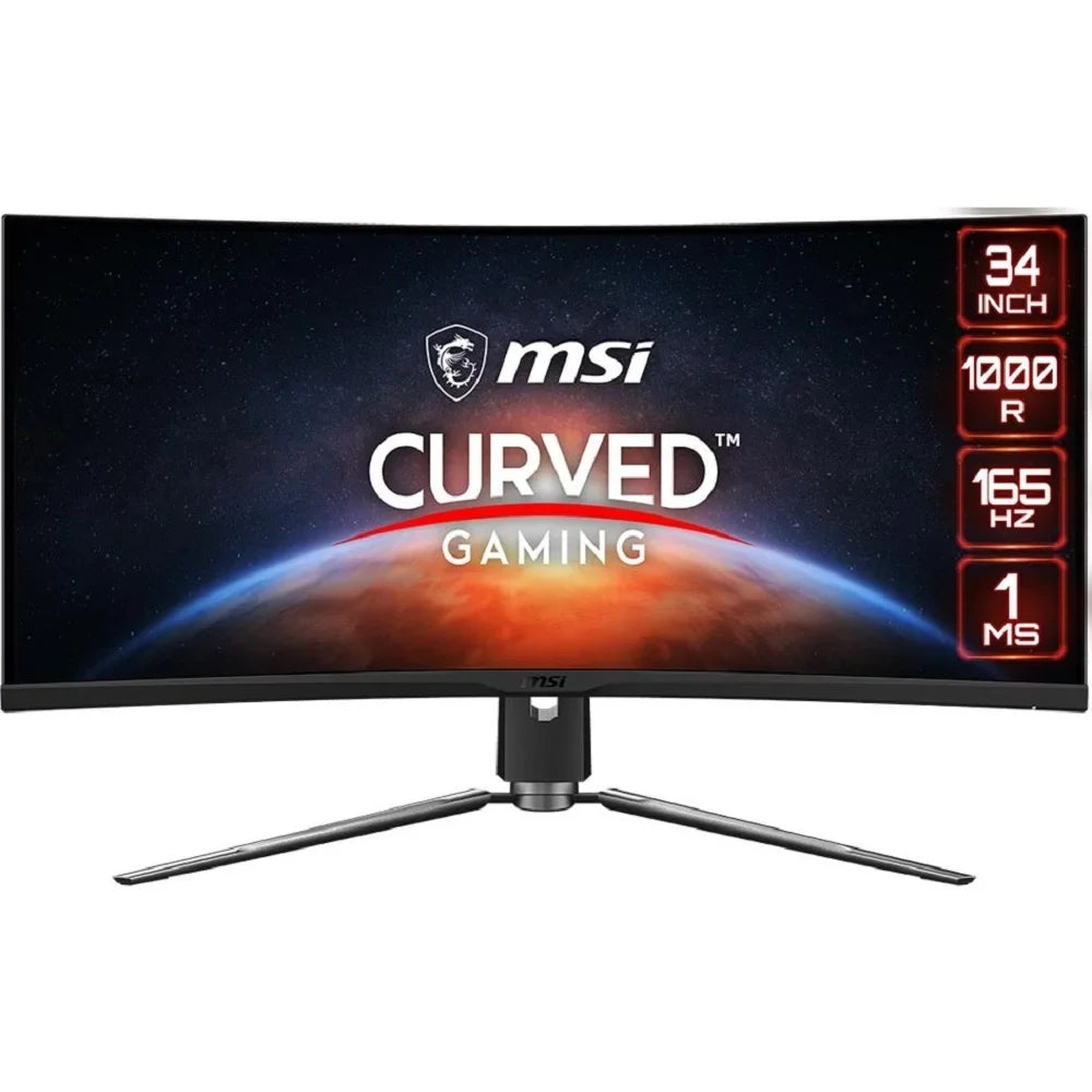 MSI MPG ARTYMIS 343CQR 34" UWQHD 3440 x 1440 (2K) 1ms (MPRT) 165Hz 2 x HDMI, DisplayPort, USB AMD FreeSync 1000R Curved Gaming Monitor