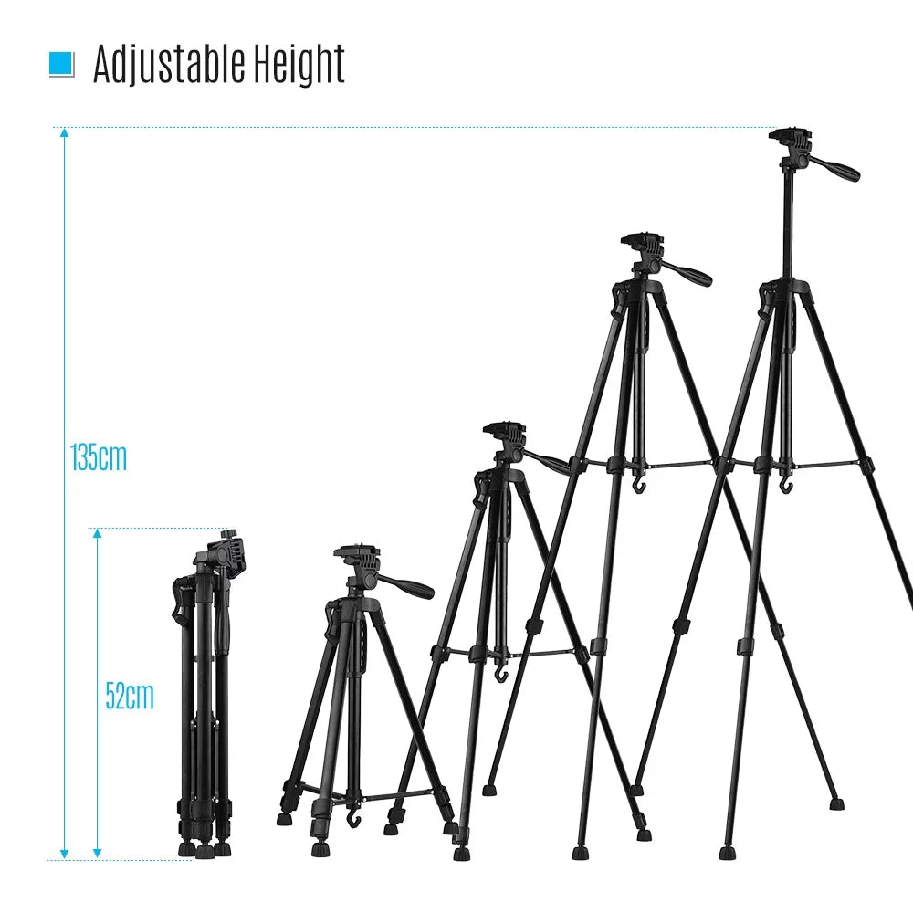Height 135cm/53in with Carry Bag Phone Holder for DSLR Camera Smartphone. Andoer Lightweight Photography Tripod Stand Aluminum Alloy 3kg Load Capacity Max