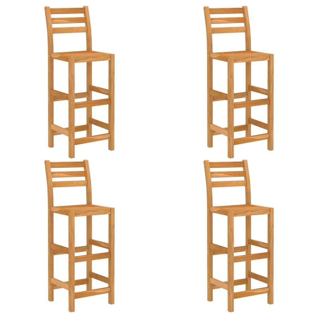 Dcenta 5 Piece Garden Bar Set Bar Table and 4 Stool Chairs Counter Height  Dining Set Acacia Wood for Bistro, Pub, Backyard, Terrace, Patio Furniture