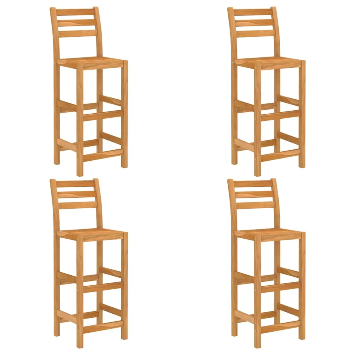 Dcenta 5 Piece Garden Bar Set Bar Table and 4 Stool Chairs Counter Height  Dining Set Acacia Wood for Bistro, Pub, Backyard, Terrace, Patio Furniture