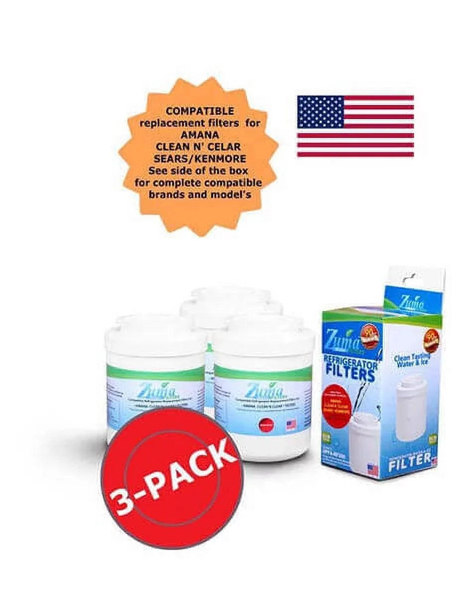ZUMA Brand , aqua and Ice Filter , Model # OPFA-RF300 , appropriate with Amana® 12527305 - 3 Pack - Made in U.S.A.