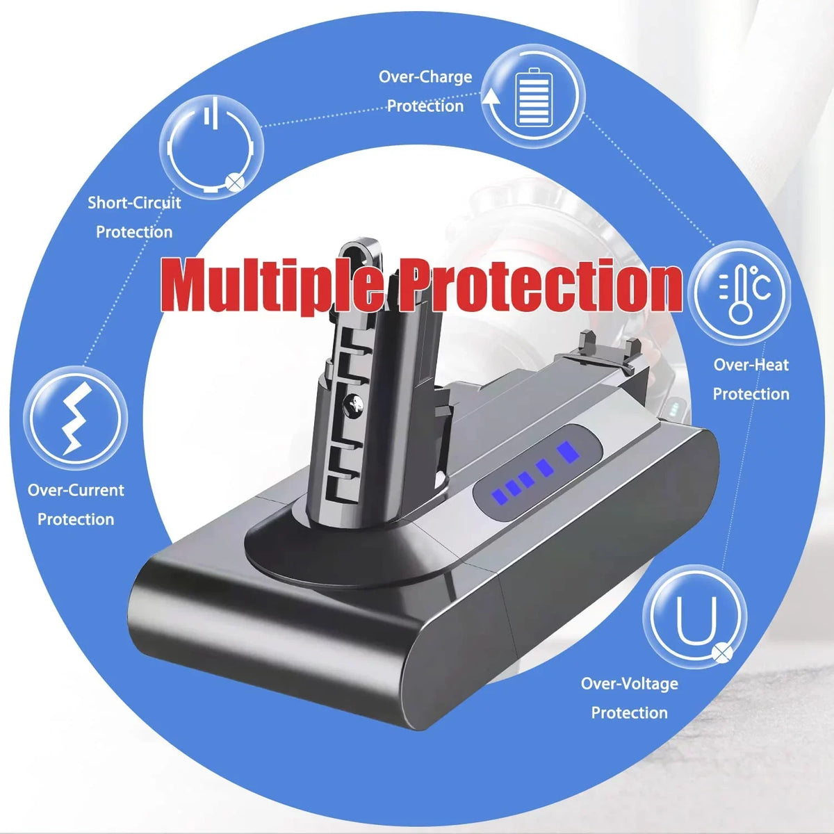 Zmoon V10 Battery Replacement for Dy-son 5000mAh 25.2V V10 Battery suitable with Dy-son V10 Animal V10 Absolute V10 Motorhead SV12 V10 Fluffy Cordless Stick Vacuum Cleaner