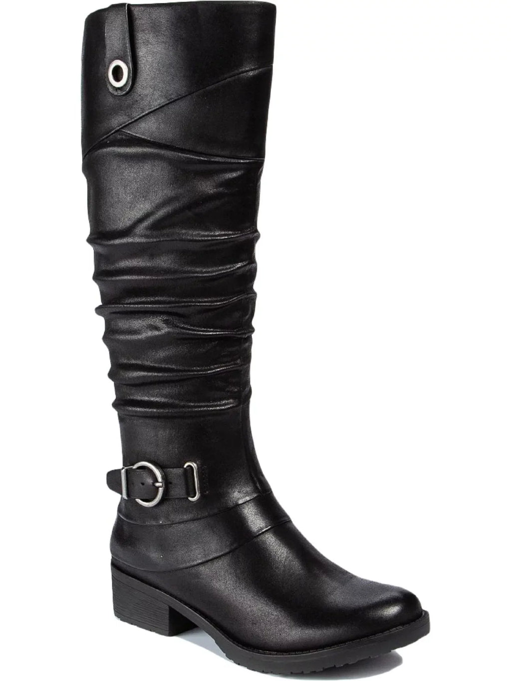BARETRAPS Womens Black Stretch Gore Side Pull Tab Buckle Accent Cushioned Onika Round Toe Block Heel Zip-Up Boots Shoes 10 M