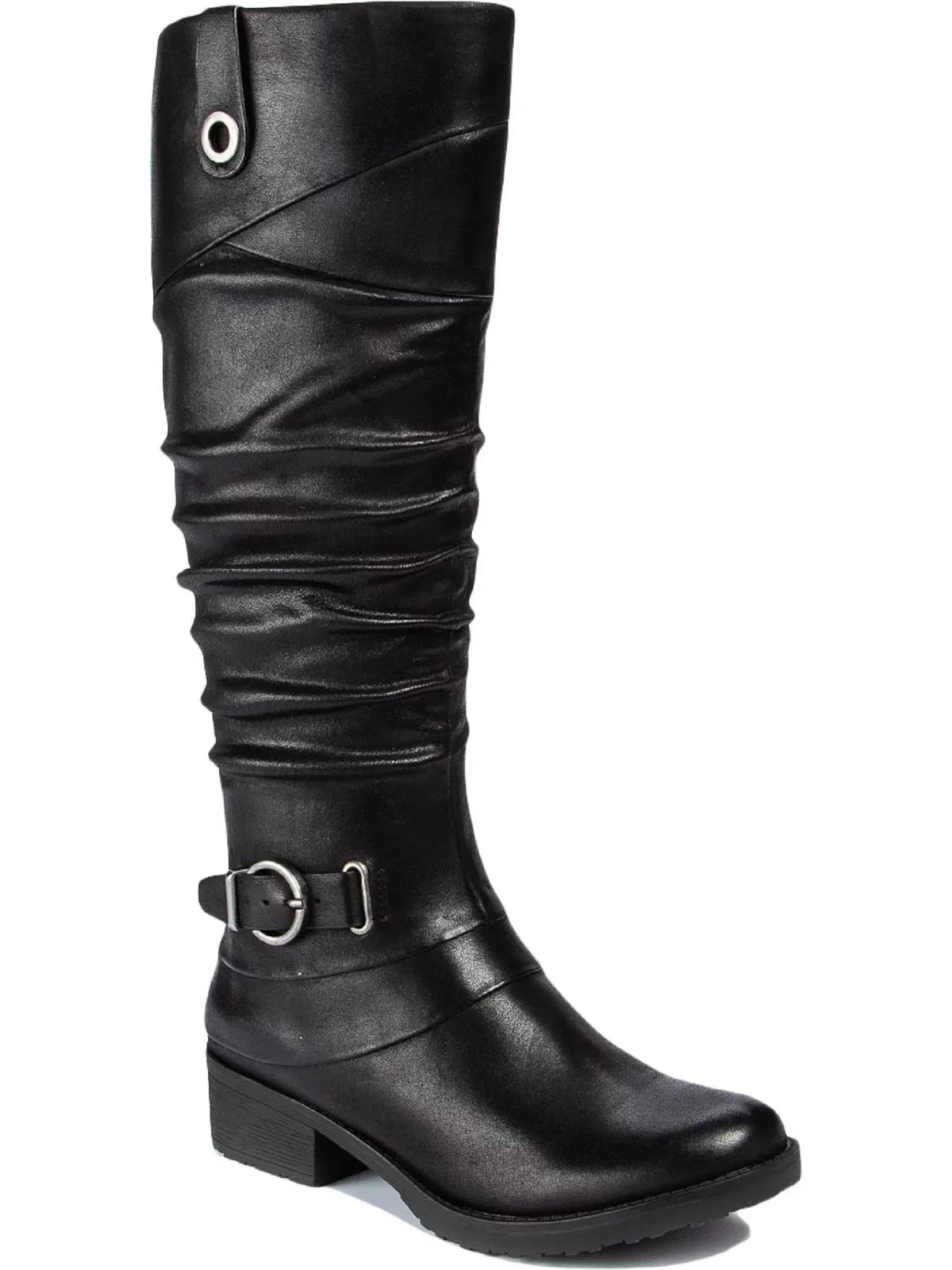 BARETRAPS Womens Black Stretch Gore Side Pull Tab Buckle Accent Cushioned Onika Round Toe Block Heel Zip-Up Boots Shoes 10 M