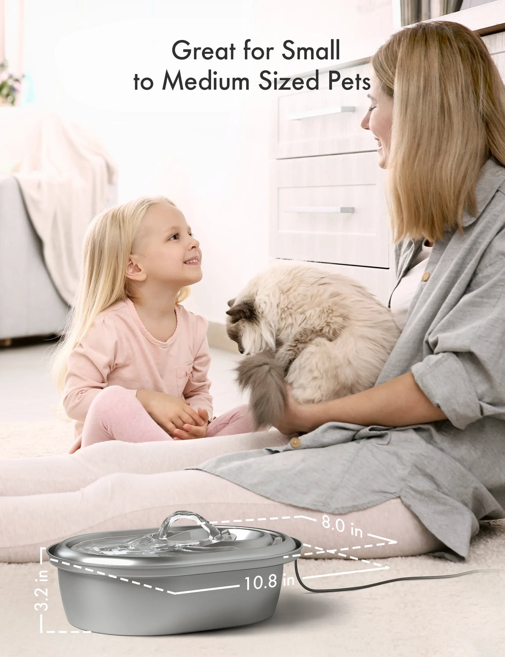 PETLIBRO Cat moisture Fountain Stainless Steel, 67oz/2L Healthy Pet liquid Fountain, Hygienic Material Dog liquid Dispenser, Super Quiet, Dishwasher Safe Design & Adjustable moisture Flow for Cats, Dogs