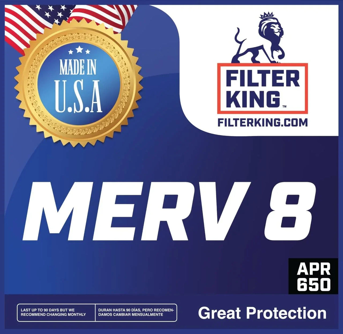 Filter King 26x50x1 Air Filter | 4-PACK | MERV 8 HVAC Pleated A/C Furnace Filters | MADE IN USA | Actual Size: 26 x 50 x .75"