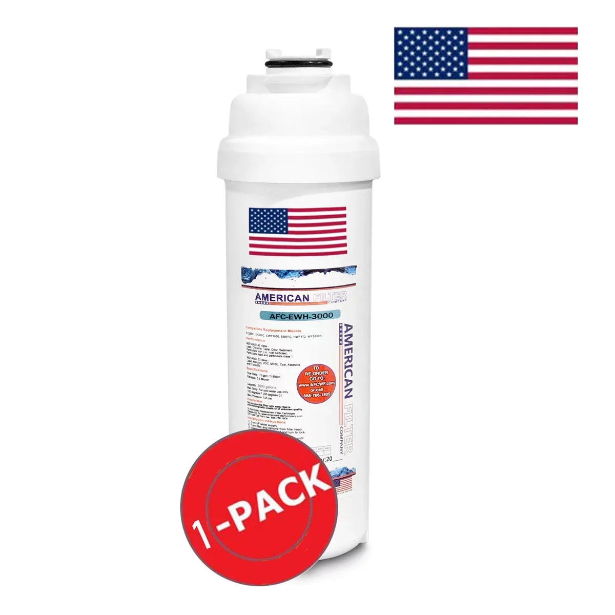 AFC Brand , liquid Filters , Model # AFC-EWH-3000 , matching with WaterSentry® HTHBHACG8BLSS-NF - 1 Pack - Made in U.S.A.