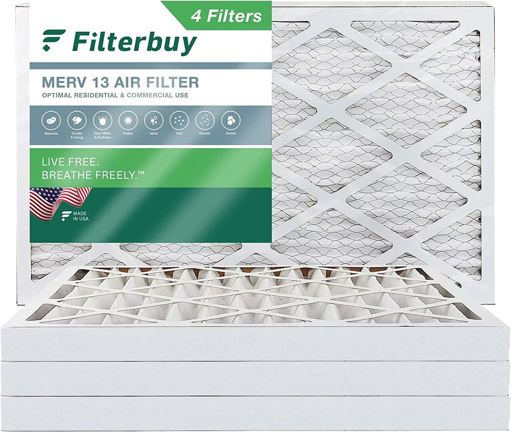 Filterbuy 8x24x2 MERV 13 Pleated HVAC AC Furnace Air Filters (4-Pack)