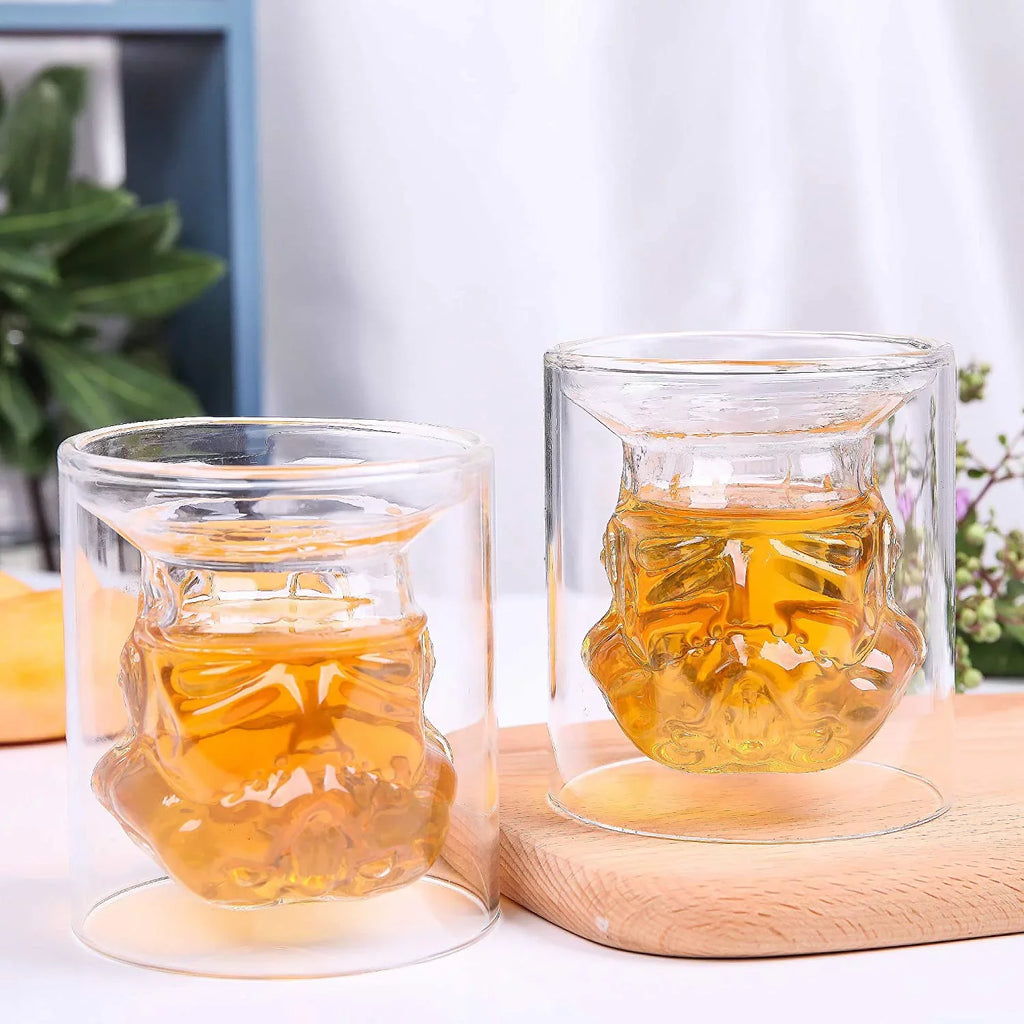 VI AI Double Wall aqua Glasses, Whiskey Glasses, Cocktail Glasses, Old Fashioned Glass Double Wall Rocks Glasses for Drinking Bourbon, Scotch Whisky, Cocktails, Cognac 150ML