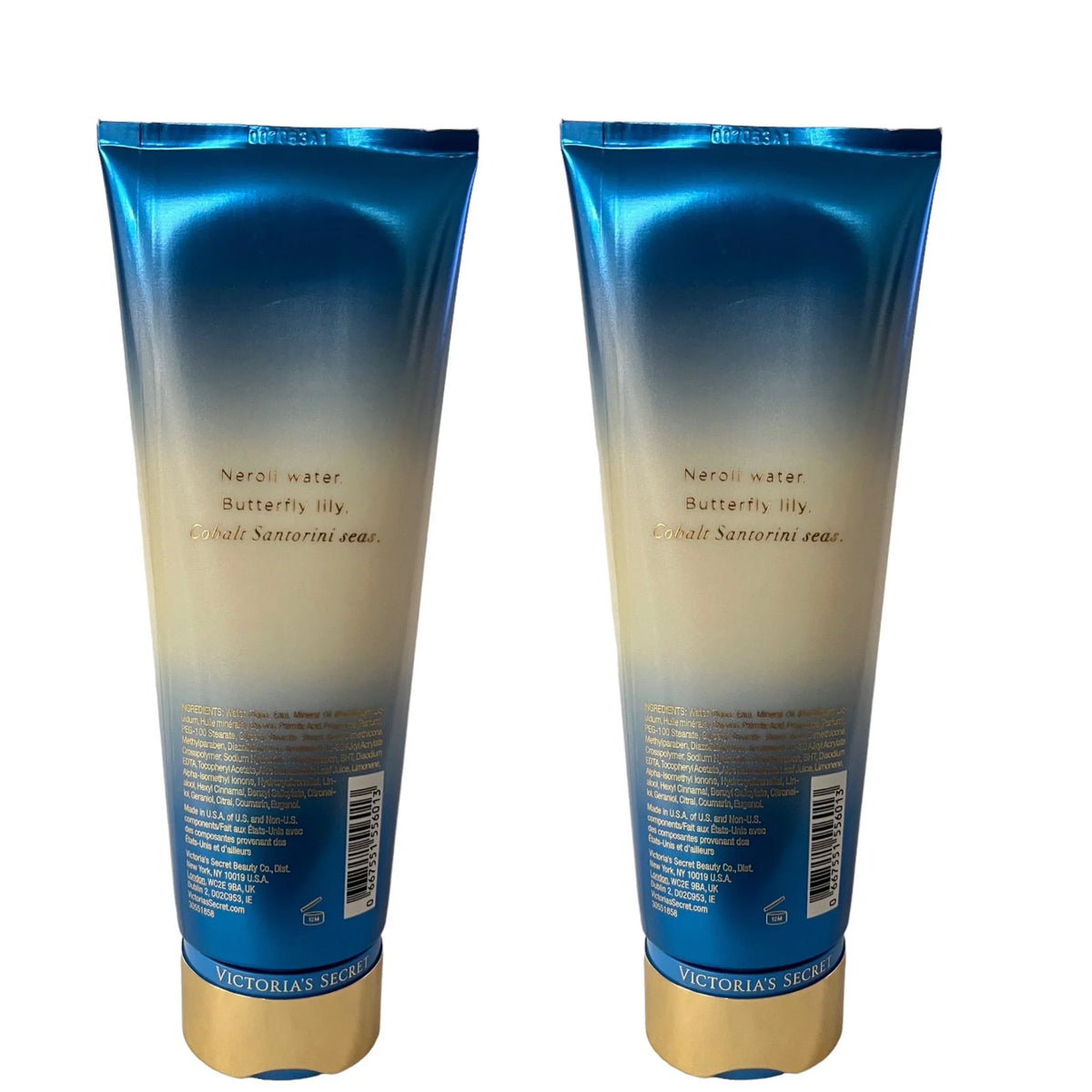 2 Victoria's Secret Santorini Neroli liquid Fragrance Body Lotion 8 fl oz
