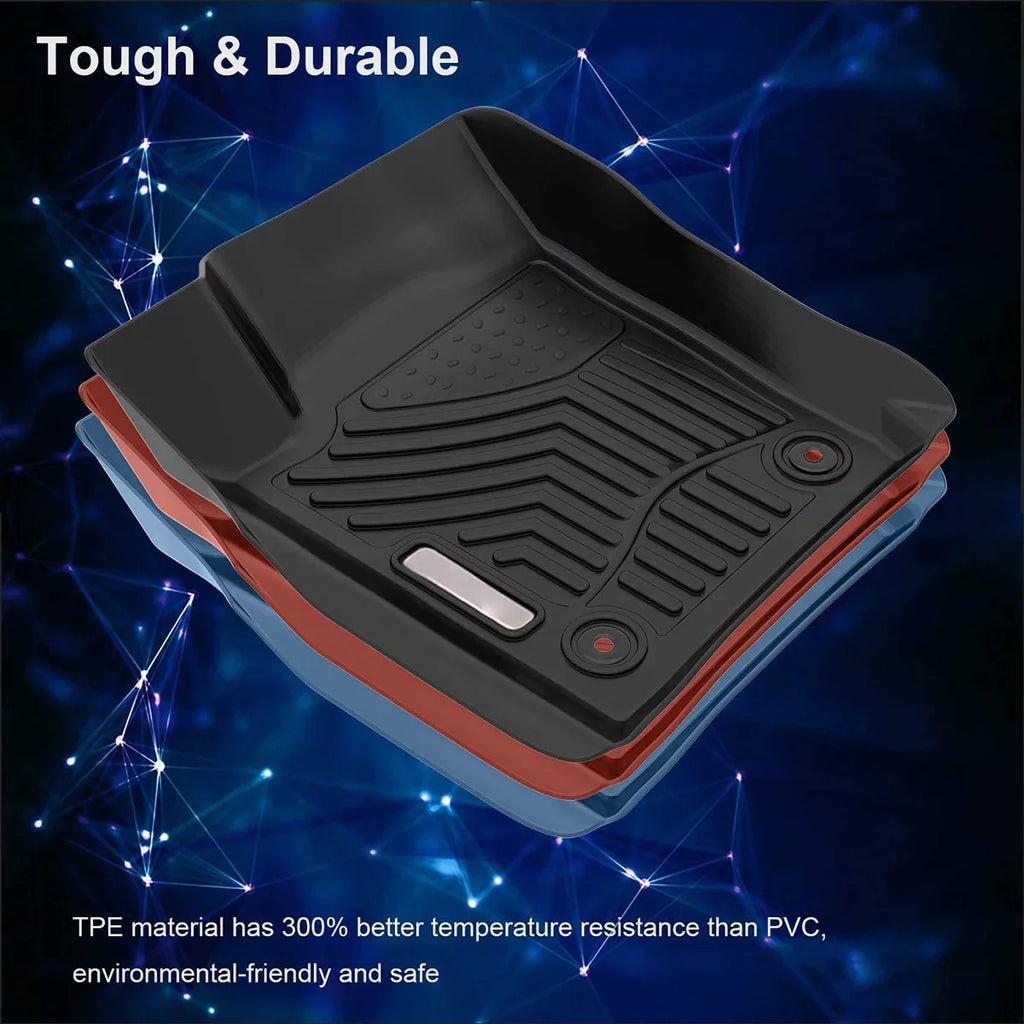 Ledkingdomus TPE Rubber Front & Rear for 2016-2021 Durango/Grand Cherokee /2022 Jeep Grand Cherokee Floor Mats Set, All-climate Protection