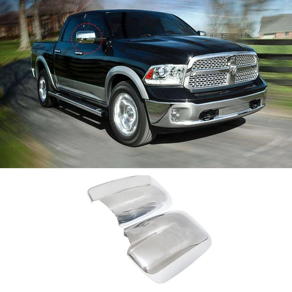NINTE Rear Side View Mirror Covers for Dodge RAM 1500 2009-2018 Without Turn Signal Hole