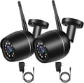Security Cameras, 2 Pack 1080P WiFi Full Metal Case Cameras for Home Security Outdoor Waterproof Bullet Camera Two-Way Audio, Motion Detection Alert, SD Card Cloud, appropriate with Alexa