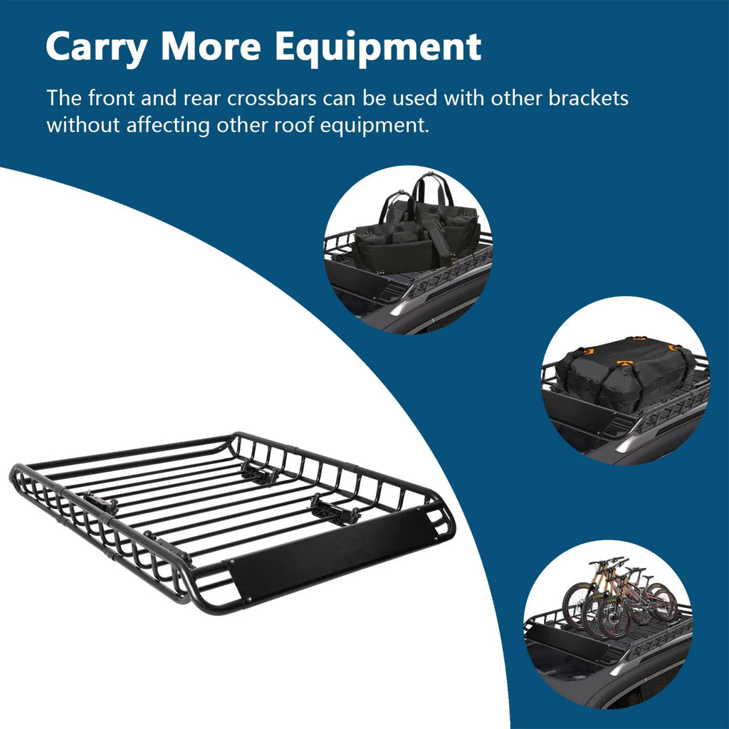 45" x 36" Universal Roof Rack Basket Heavy Duty Rooftop Cargo Rack, 150 lbs Cargo Carrier for Top of Vehicle for SUV, Truck, & Car Luggage Holder, Black