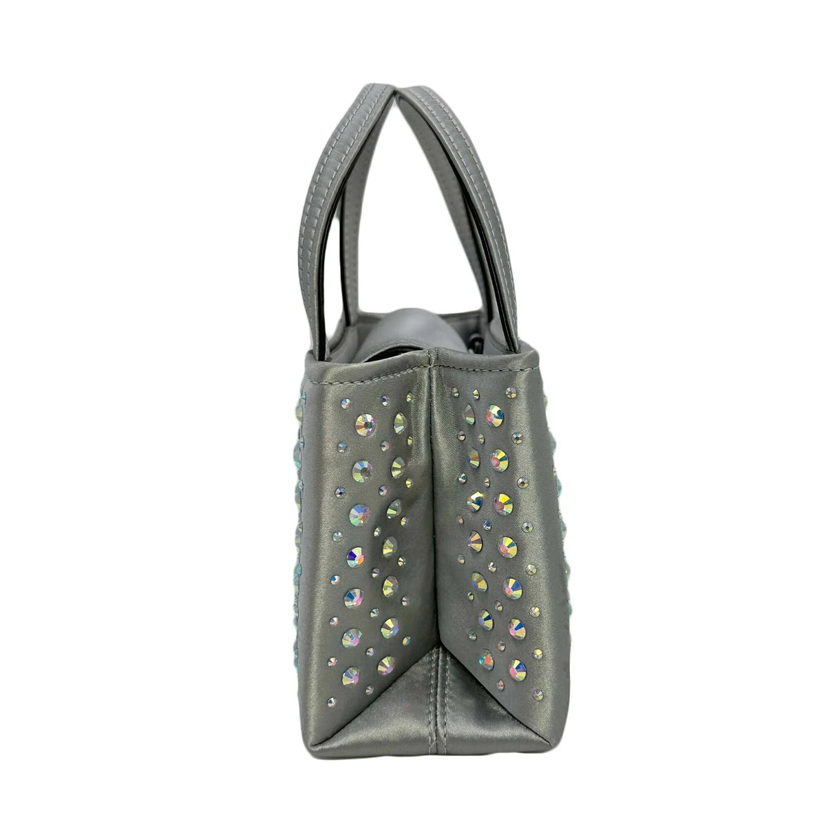 Kate Spade Sam Icon Crystal Embellished Fabric Mini Tote - Platinum Grey