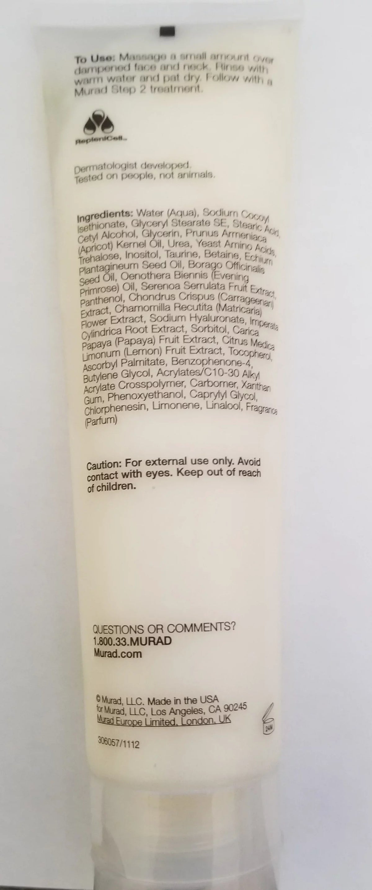 2X Murad Renewing Cleansing Cream, Improves Skin 4 fl oz Each - No Box