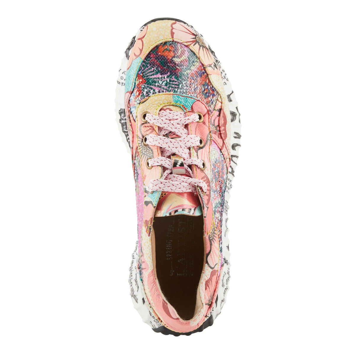 Spring Step L'Artiste Women's Cabaret Sequin Leather Fashion Sneakers - Stylish Comfort with a Sparkling Touch Pink Multi EU 35 / US 5
