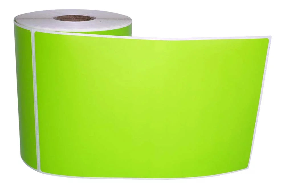 6 Rolls 4"x6" GREEN Color Direct Thermal Shipping Label appropriate with Zebra Eltron Printers