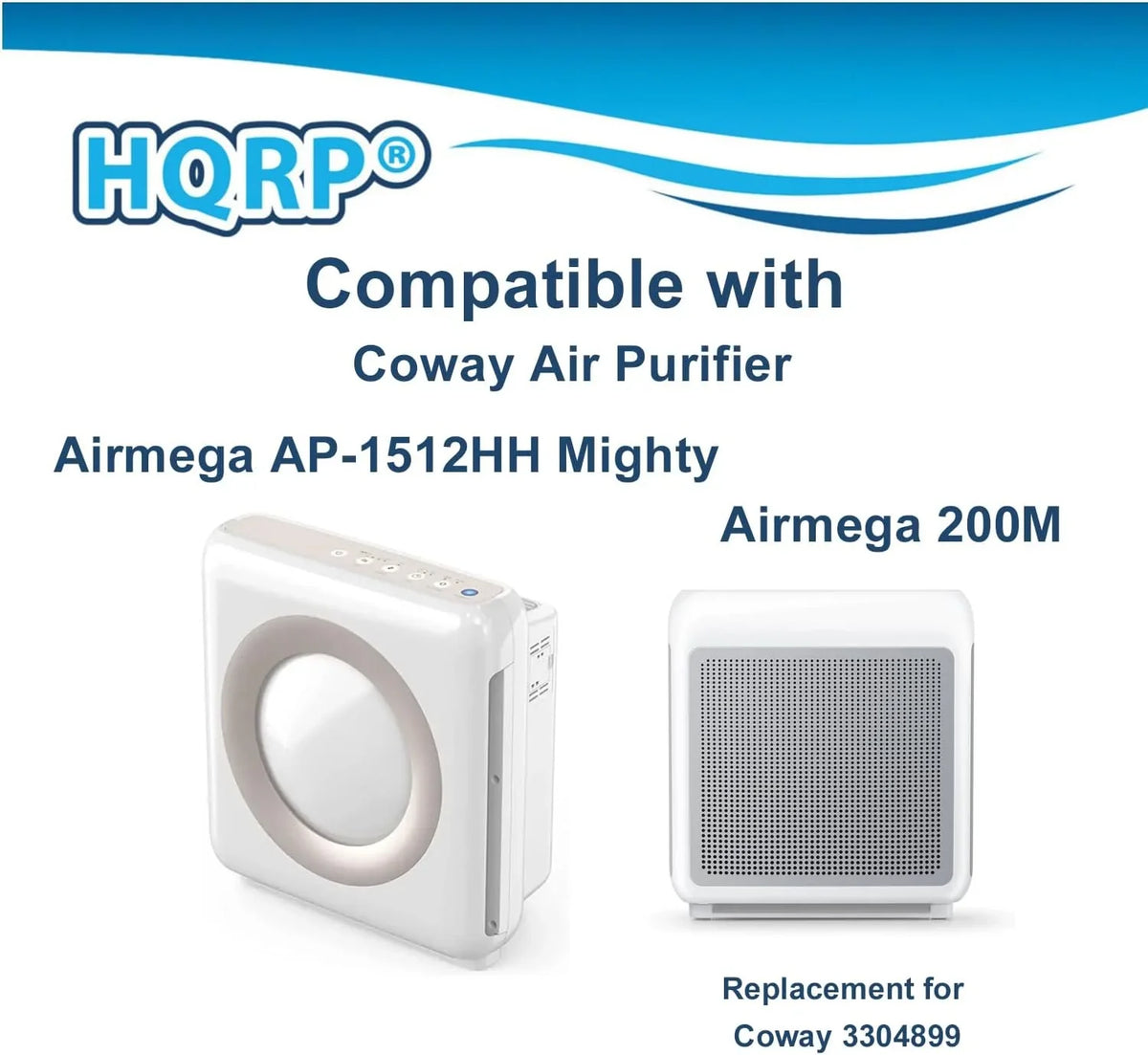 HQRP AP-1512HH Replacement Filter suitable with Coway Airmega AP1512HH Mighty, AP-1518R Airmega 200M Air Purifier, Part 3304899, 2 True HEPA Filter + 4 Activated Carbon Pre-Filters