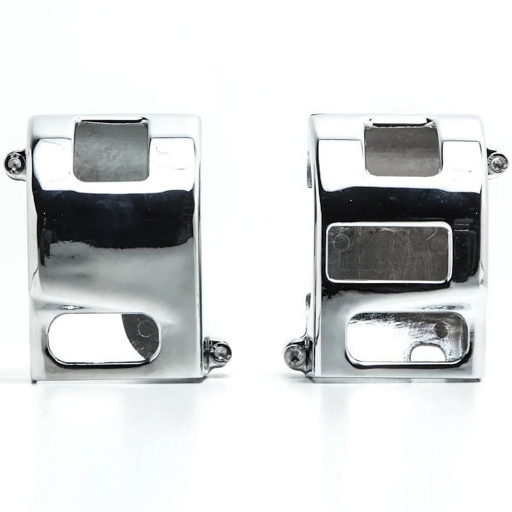 Krator  Yamaha Road Star V-Star 650 Kawasaki Vulcan 1500 1600 Custom Handlebar Switch Housing shield Kit - Chrome