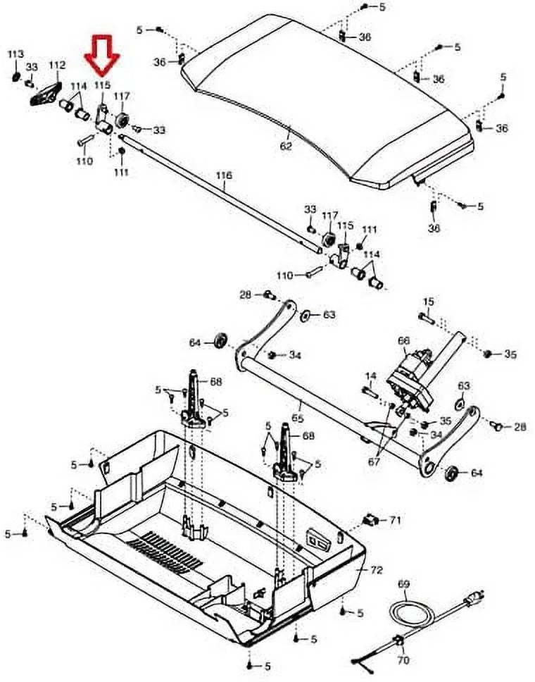 Cushion Rod Bracket 359999 Works W NordicTrack Commercial 1750 2450 Treadmill. Icon Health & Fitness, Inc
