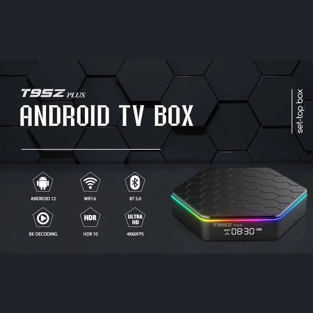 JahyShow Upgraded T95Z Plus TV Box - Smart Android 12.0, 6K HD Stream Player, 4+128G
